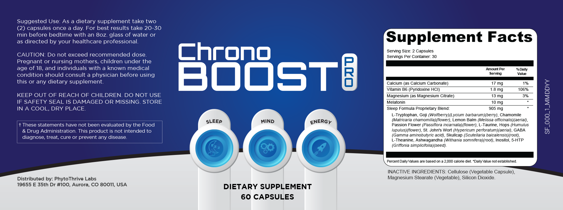 ChronoBoost Pro Supplement Facts